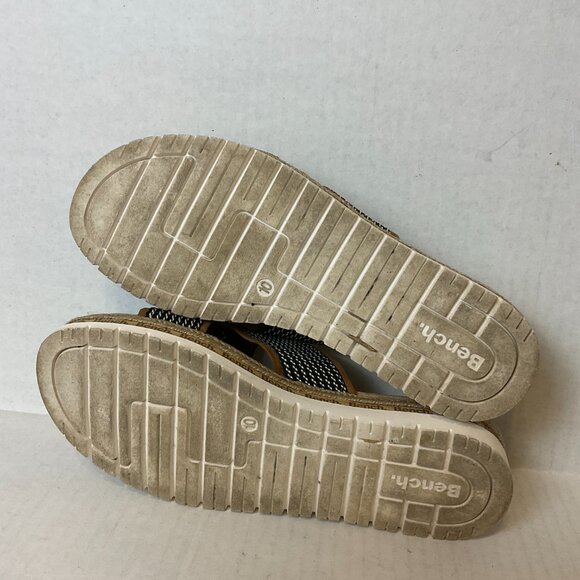 Bench Victoria Sandals 10 Brown Black White Slip On Cushioned Criss-Cross - Picture 10 of 11